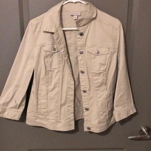 Tan light denim jacket!